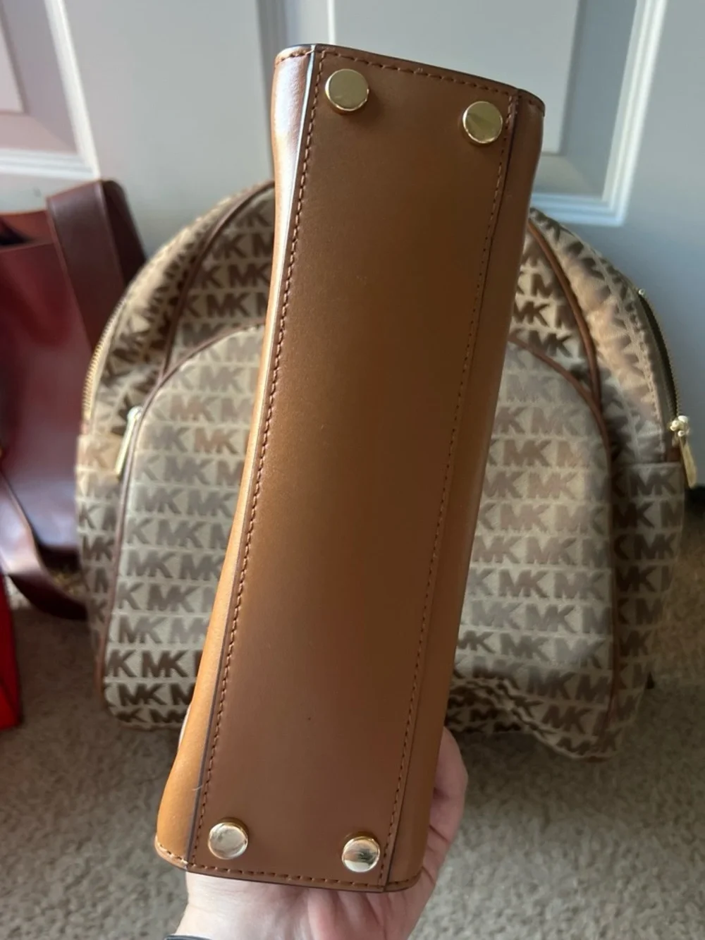 Michael Kors Black, Brown and Gold Leather Top-Handle Satchel